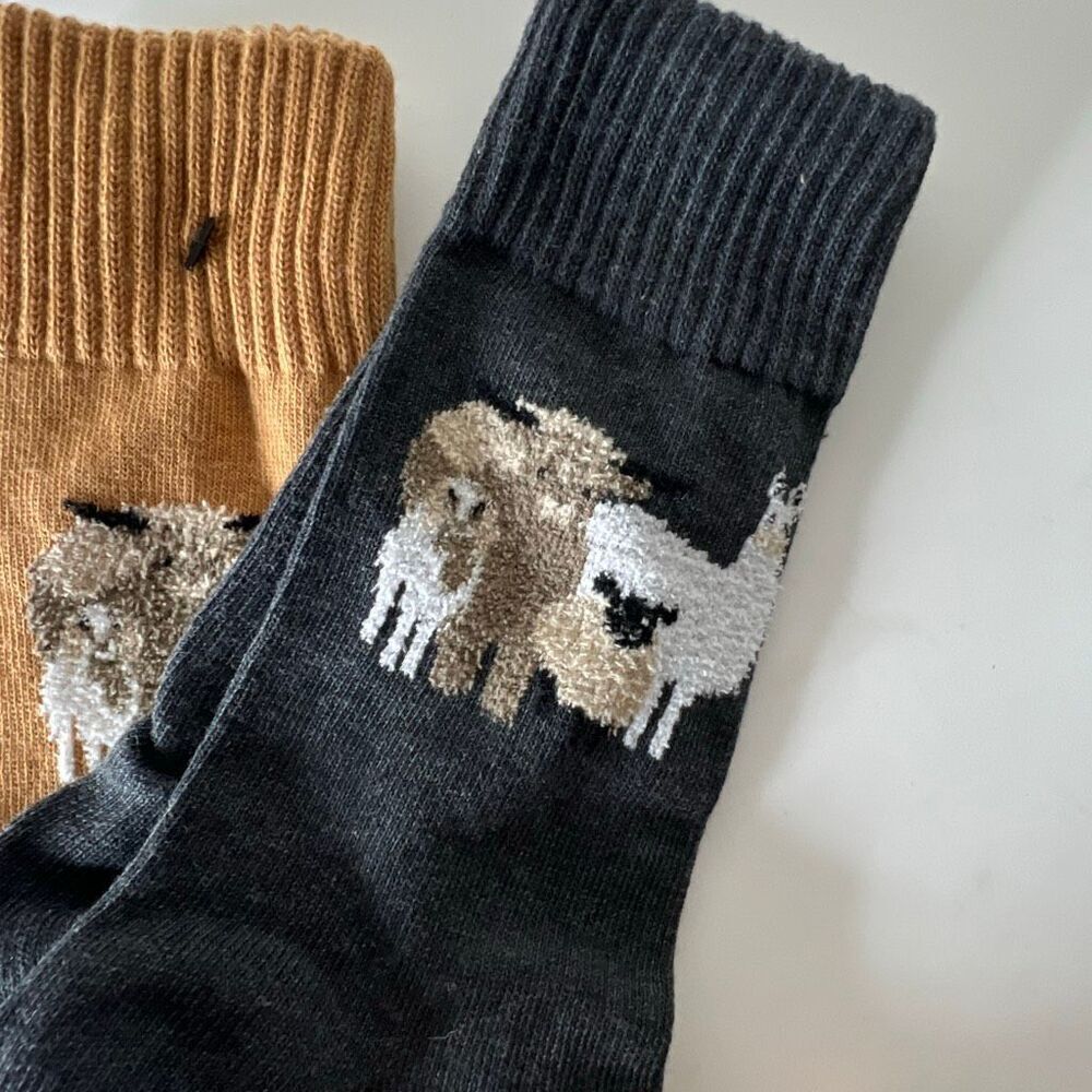 Urban Outfitters Hansel From Basel Fluffy Friends Crew Sock 3 Pair - Picture 3 of 5